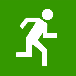Изображение бегущего человечка на зеленом фоне